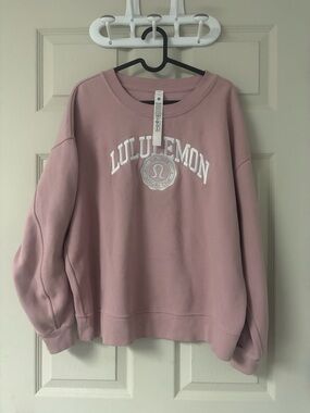 lululemon athletica Mauve Pink Crewneck Sweatshirt with White Logo